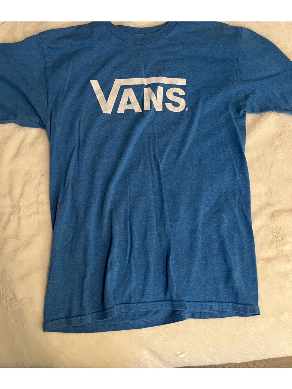 Vintage Vans Blue Long-Sleeve Shirt with White Logo